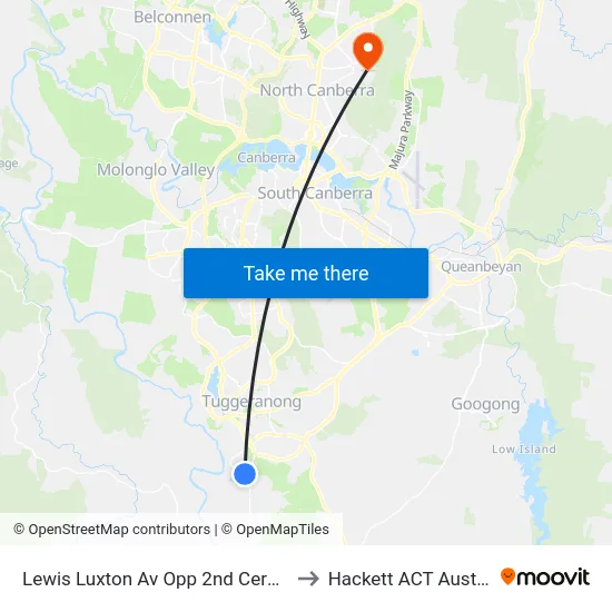 Lewis Luxton Av Opp 2nd Cerutty Cr to Hackett ACT Australia map