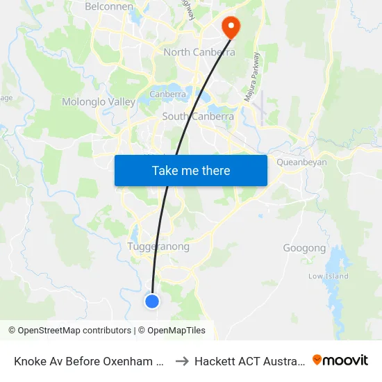 Knoke Av Before Oxenham Cct to Hackett ACT Australia map