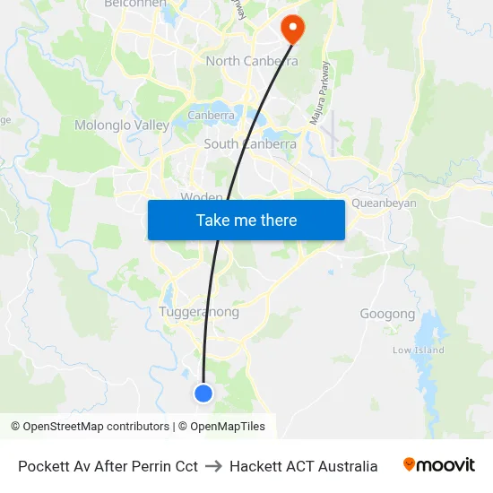 Pockett Av After Perrin Cct to Hackett ACT Australia map
