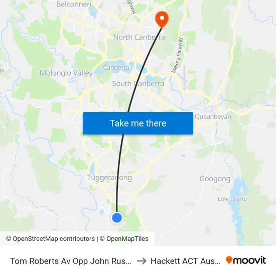 Tom Roberts Av Opp John Russell Cct to Hackett ACT Australia map