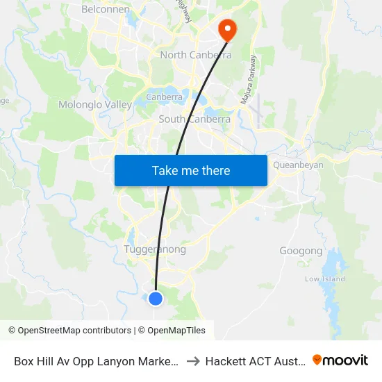 Box Hill Av Opp Lanyon Marketplace to Hackett ACT Australia map