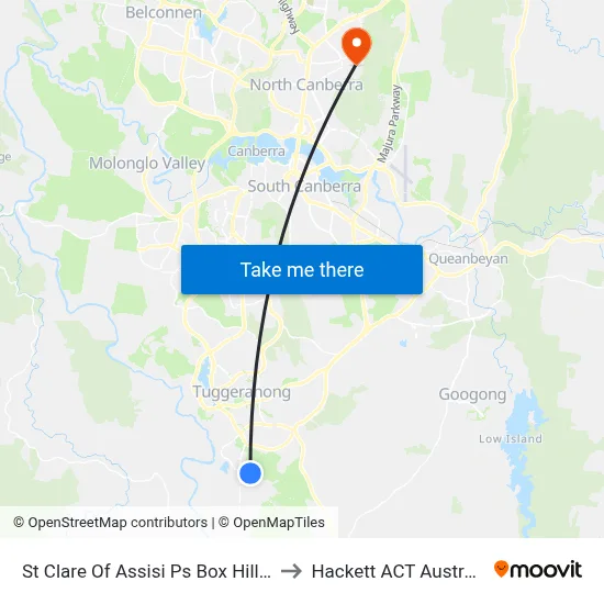 St Clare Of Assisi Ps Box Hill Av to Hackett ACT Australia map