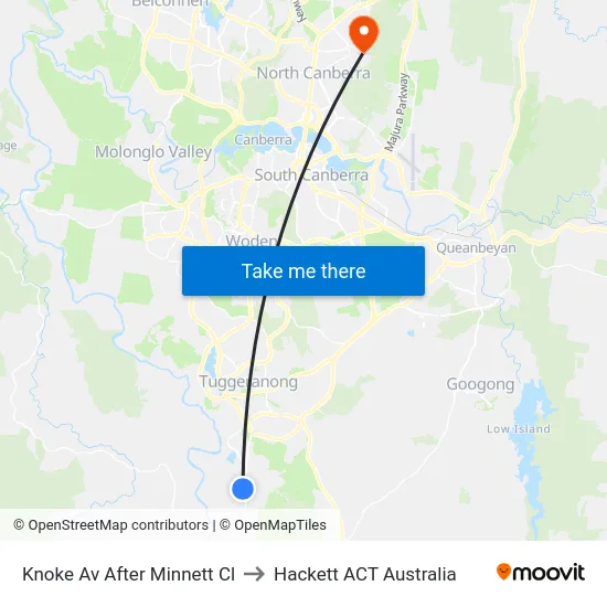 Knoke Av After Minnett Cl to Hackett ACT Australia map