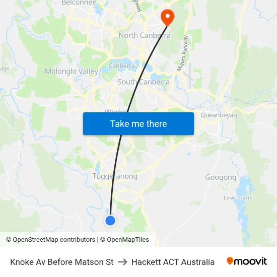 Knoke Av Before Matson St to Hackett ACT Australia map