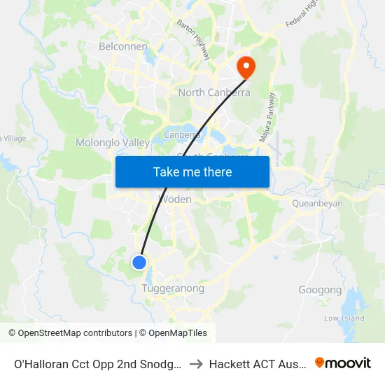 O'Halloran Cct Opp 2nd Snodgrass Cr to Hackett ACT Australia map