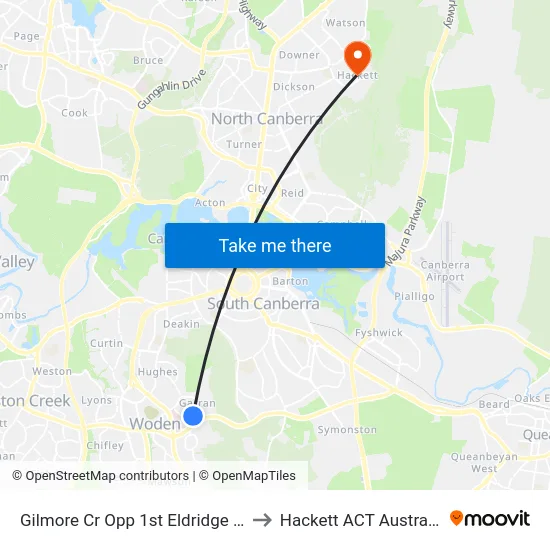 Gilmore Cr Opp 1st Eldridge Cr to Hackett ACT Australia map