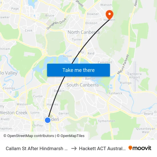 Callam St After Hindmarsh Dr to Hackett ACT Australia map