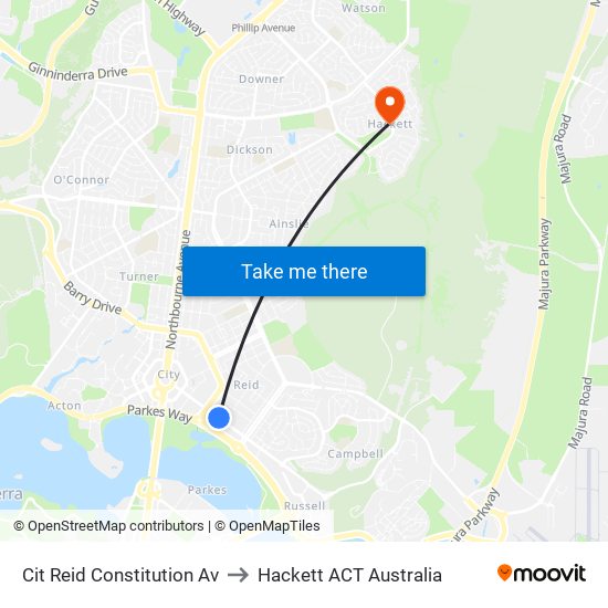 Cit Reid Constitution Av to Hackett ACT Australia map