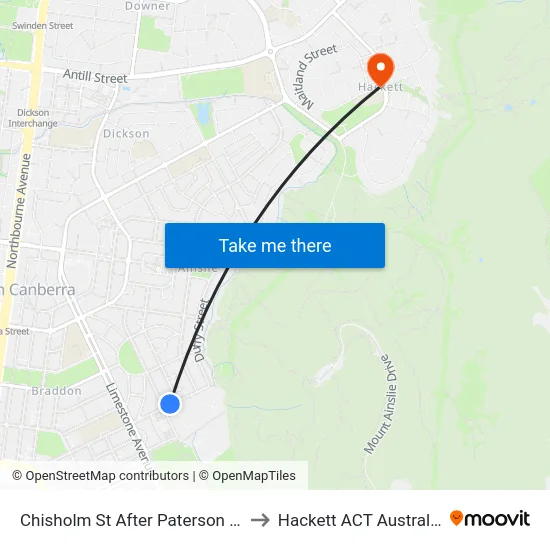 Chisholm St After Paterson St to Hackett ACT Australia map
