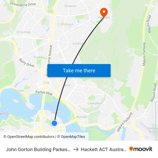John Gorton Building Parkes Pl to Hackett ACT Australia map