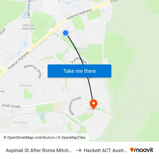 Aspinall St After Roma Mitchell Cr to Hackett ACT Australia map
