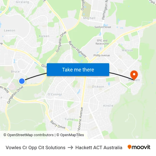 Vowles Cr Opp Cit Solutions to Hackett ACT Australia map