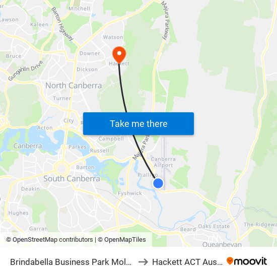 Brindabella Business Park Molonglo Dr to Hackett ACT Australia map