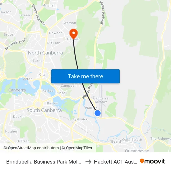 Brindabella Business Park Molonglo Dr to Hackett ACT Australia map
