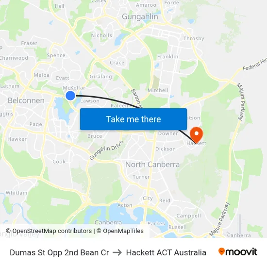 Dumas St Opp 2nd Bean Cr to Hackett ACT Australia map