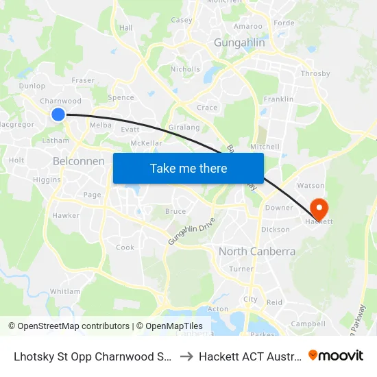 Lhotsky St Opp Charnwood Shops to Hackett ACT Australia map