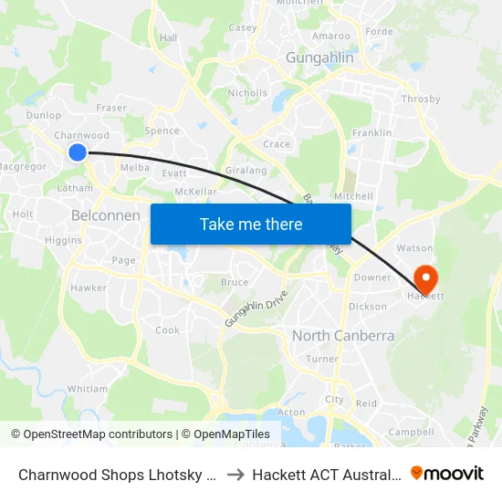 Charnwood Shops Lhotsky St to Hackett ACT Australia map