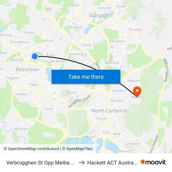 Verbrugghen St Opp Melba Hs to Hackett ACT Australia map
