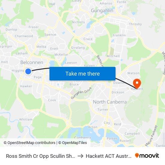 Ross Smith Cr Opp Scullin Shops to Hackett ACT Australia map