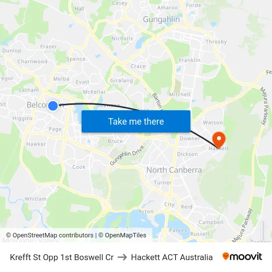 Krefft St Opp 1st Boswell Cr to Hackett ACT Australia map
