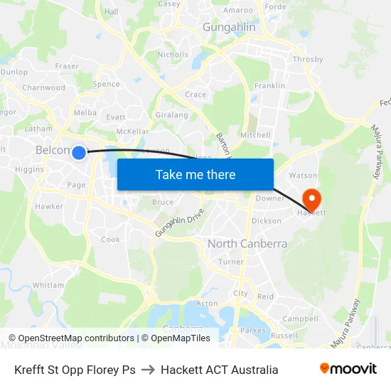 Krefft St Opp Florey Ps to Hackett ACT Australia map