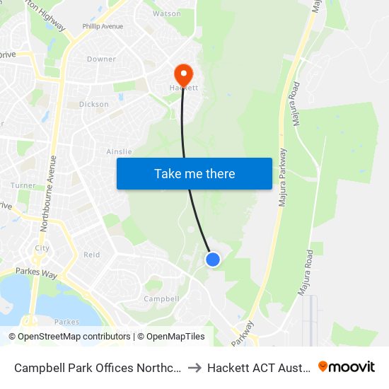 Campbell Park Offices Northcott Dr to Hackett ACT Australia map