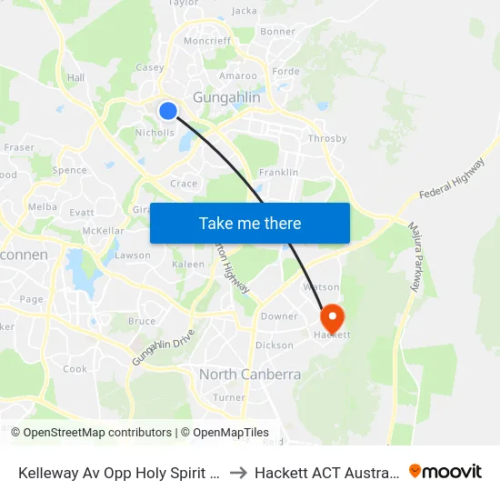 Kelleway Av Opp Holy Spirit Ps to Hackett ACT Australia map