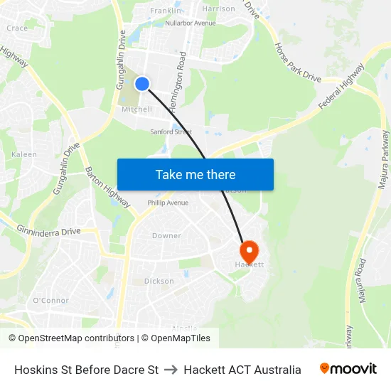 Hoskins St Before Dacre St to Hackett ACT Australia map