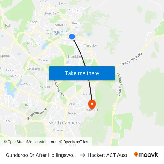 Gundaroo Dr After Hollingsworth St to Hackett ACT Australia map