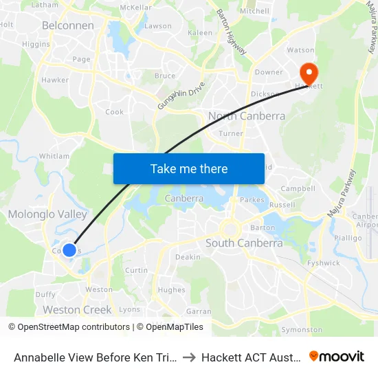 Annabelle View Before Ken Tribe St to Hackett ACT Australia map