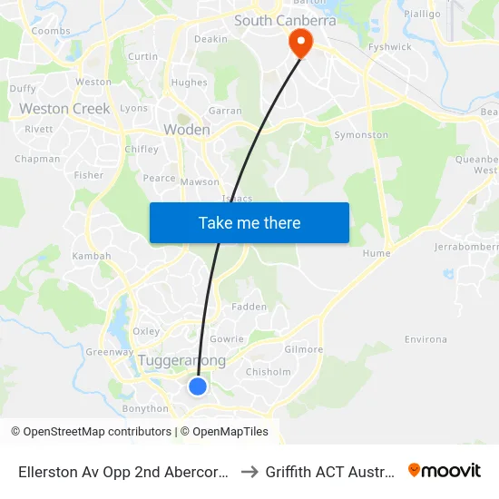 Ellerston Av Opp 2nd Abercorn Cr to Griffith ACT Australia map