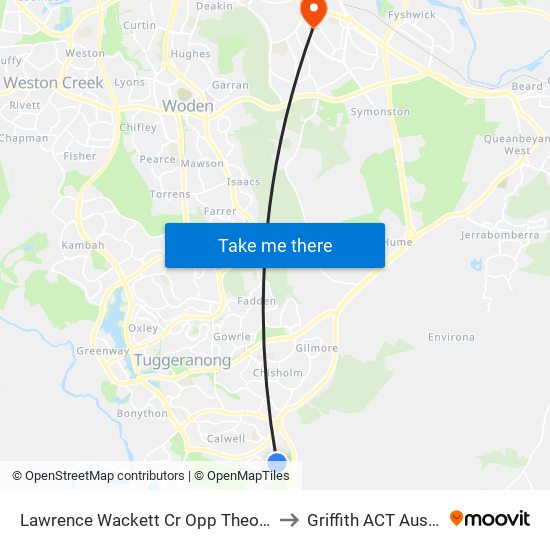 Lawrence Wackett Cr Opp Theodore Ps to Griffith ACT Australia map