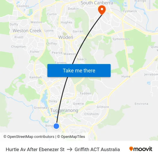 Hurtle Av After Ebenezer St to Griffith ACT Australia map