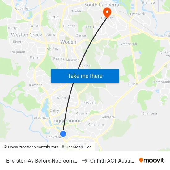 Ellerston Av Before Noorooma St to Griffith ACT Australia map