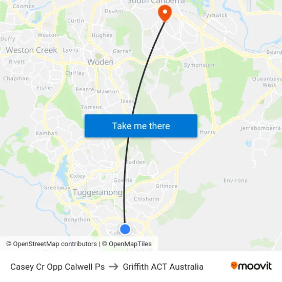 Casey Cr Opp Calwell Ps to Griffith ACT Australia map