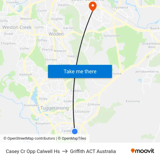 Casey Cr Opp Calwell Hs to Griffith ACT Australia map