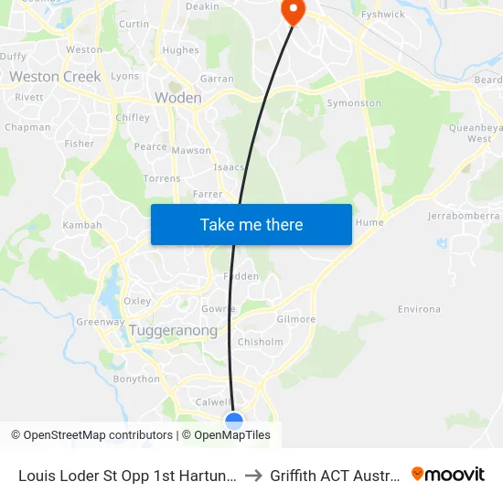 Louis Loder St Opp 1st Hartung Cr to Griffith ACT Australia map