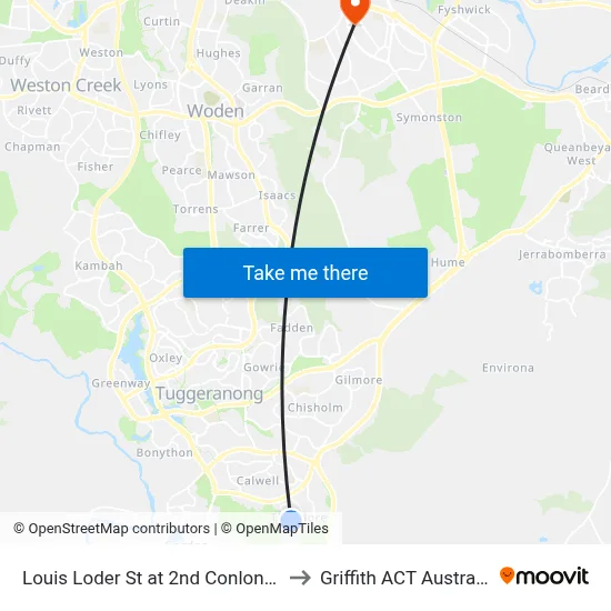 Louis Loder St at 2nd Conlon Cr to Griffith ACT Australia map