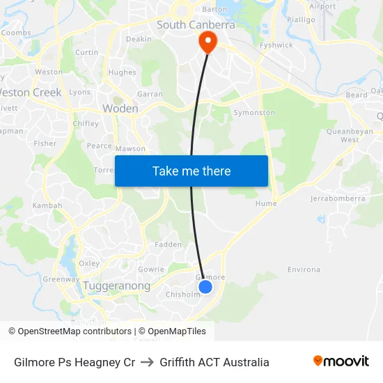 Gilmore Ps Heagney Cr to Griffith ACT Australia map