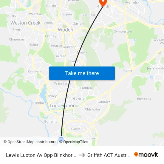 Lewis Luxton Av Opp Blinkhorn Pl to Griffith ACT Australia map