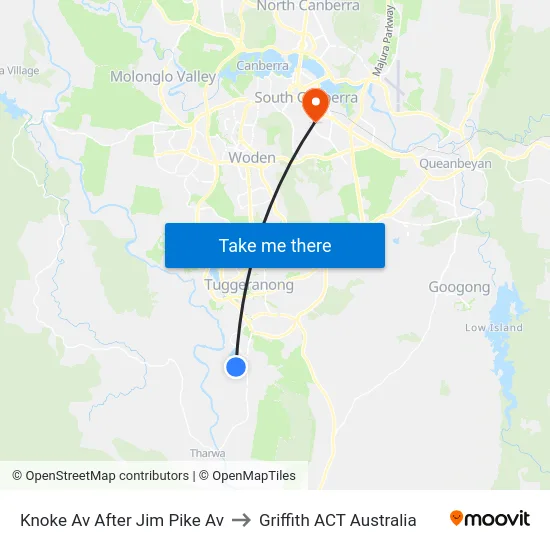 Knoke Av After Jim Pike Av to Griffith ACT Australia map