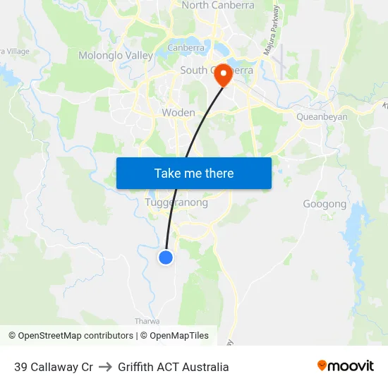 39 Callaway Cr to Griffith ACT Australia map