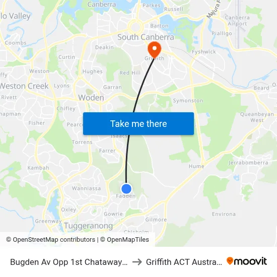Bugden Av Opp 1st Chataway Cr to Griffith ACT Australia map