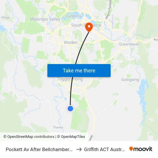 Pockett Av After Bellchambers Cr to Griffith ACT Australia map