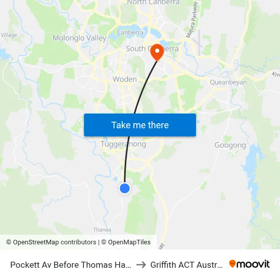 Pockett Av Before Thomas Hart St to Griffith ACT Australia map