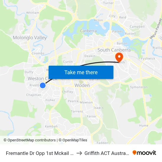 Fremantle Dr Opp 1st Mckail Cr to Griffith ACT Australia map