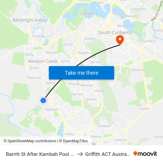 Barritt St After Kambah Pool Rd to Griffith ACT Australia map