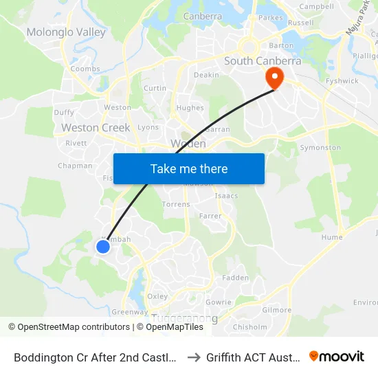 Boddington Cr After 2nd Castley Cct to Griffith ACT Australia map