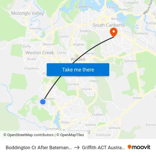 Boddington Cr After Bateman St to Griffith ACT Australia map