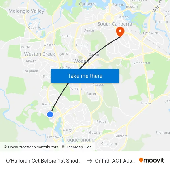 O'Halloran Cct Before 1st Snodgrass Cr to Griffith ACT Australia map
